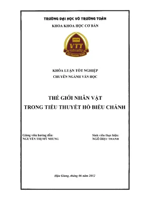 Khóa luận tốt nghiệp văn học thế giới nhân vật trong tiểu thuyết hồ biểu chánh