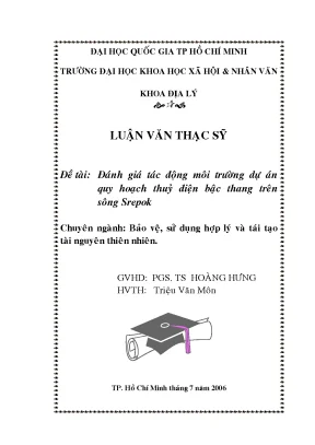 Đánh giá tác động môi trường dự án quy hoạch thủy điện bậc thang trên sông srepok