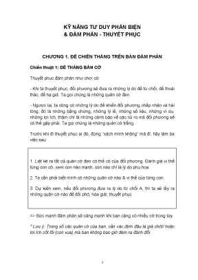 Giáo trình kỹ năng tư duy phản biện và đàm phán thuyết phục