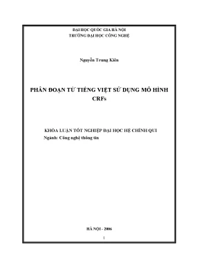 Khóa luận tốt nghiệp phân đoạn từ tiếng việt sử dụng mô hình crfs