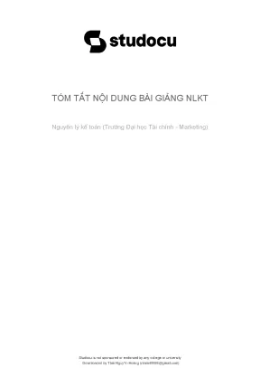 Lý thuyết nguyên lý kế toán
