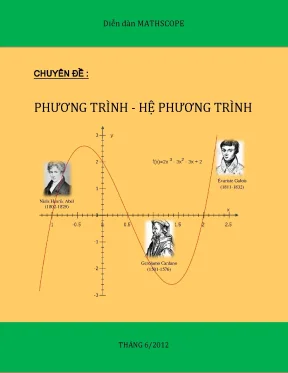 Chuyên đề phương trình hệ phương trình