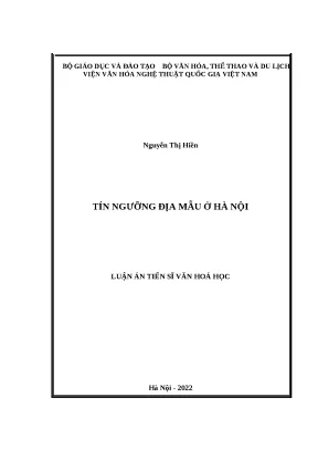 Luận án tín ngưỡng địa mẫu ở hà nội