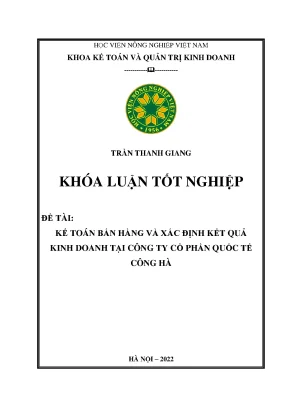 Kế toán bán hàng và xác định kết quả kinh doanh tại công ty cổ phần quốc tế công hà