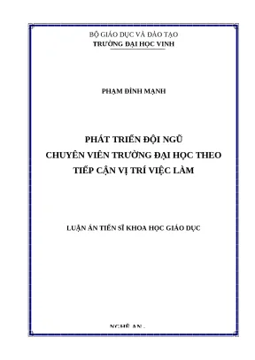 Luận án phát triển đội ngũ chuyên viên trường đại học theo tiếp cận vị trí việc làm
