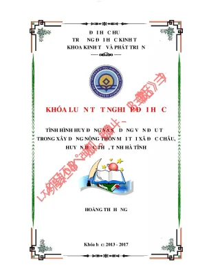 Tình hình huy động và sử dụng vốn đầu tư trong xây dựng nông thôn mới tại xã đức châu huyện đức thọ tỉnh hà tĩnh