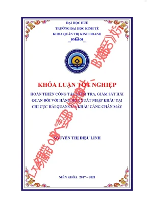 Hoàn thiện công tác kiểm tra giám sát hàng hóa xuất nhập khẩu tại chi cục hải quan ck cảng chân mây 2