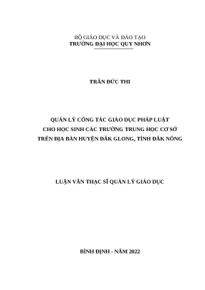 0519 quản lý công tác giáo dục pháp luật cho học sinh các trường trung học cơ sở trên địa bàn huyện đắk glong tỉnh đắk nông luận văn tốt nghiệp