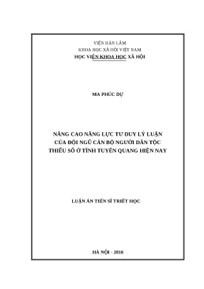 Luận án nâng cao năng lực tư duy lý luận của đội ngũ cán bộ người dân tộc thiểu số ở tỉnh tuyên quang hiện nay copy