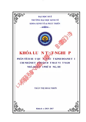 Phân tích hiệu quả sản xuất kinh doanh tại chi nhánh tập đoàn dệt may việt nam nhà máy sợi phú hưng huế