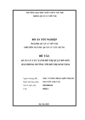Quản lý cây xanh quận đồ sơn hướng tới đô thị sinh thái