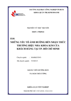 Những yếu tố ảnh hưởng đến nhận thức thương hiệu nha khoa kim của khách hàng tại thành phố hồ chí minh