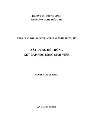 Xây dựng hệ thống xét cấp học bổng sinh viên