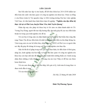 Nghiên cứu đặc điểm hệ thực vật tại xã phù lưu huyện hàm yên tỉnh tuyên quang