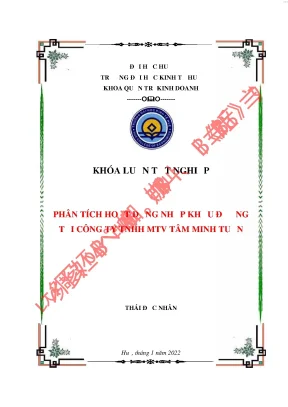 Phân tích hoạt động nhập khẩu đường của công ty tnhh mtv tâm minh tuấn