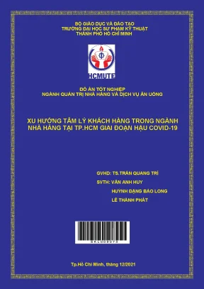 Xu hướng tâm lý khách hàng trong ngành nhà hàng tại tp hcm giai đoạn hậu covid 19