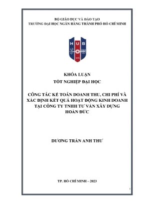 Công tác kế toán doanh thu chi phí và xác định kết quả hoạt động kinh doanh tại công ty tnhh tư vấn xây dựng hoàn đức