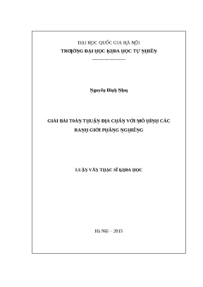 Luận văn thạc sĩ giải bài toán thuận địa chấn với mô hình các ranh giới phẳng nghiêng lvts vnu