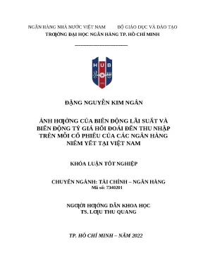 89 ảnh hưởng của biến động lãi suất và biến động tỷ giá hối đoái đến thu nhập trên mỗi cổ phiếu của các nh niêm yết tại vn khóa luận đại học chuyên ngành tcnh 2023