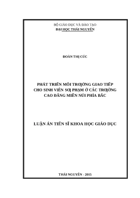 0622 phát triển môi trường giao tiếp cho sinh viên sư phạm ở các trường cao đẳng miền núi phía bắc luận văn tốt nghiệp