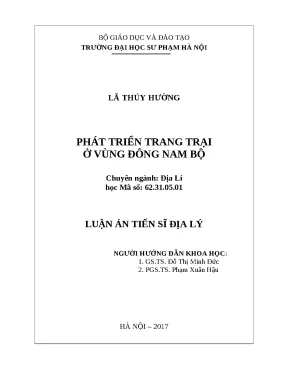 0608 phát triển trang trại ở vùng đông nam bộ luận văn tốt nghiệp