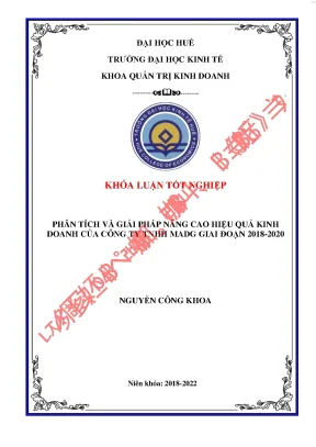 Phân tích và giải pháp nâng cao hiệu quả kinh doanh của công ty tnhh madg giai đoạn 2018 2020