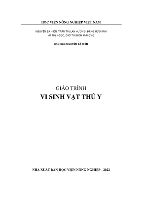 Giáo trình vi sinh vật thú y