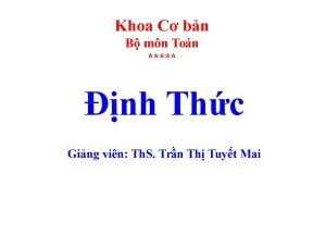 Toán cao cấp định thức