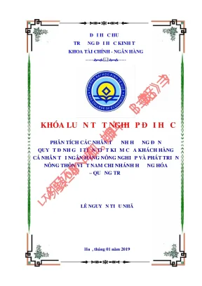 Phân tích các nhân tố ảnh hưởng đến quyết định gửi tiền tiết kiệm của khách hàng cá nhân tại ngân hàng nông nghiệp và phát triển nông thôn việt nam chi nhánh hướng hóa quảng trị