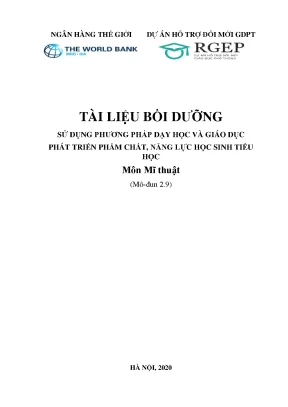 Tài liệu bồi dưỡng sử dụng phương pháp dạy học và giáo dục phát triển phẩm chất năng lực học sinh tiểu học môn mĩ thuật