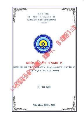 Đánh giá chất lượng dịch vụ giao hàng thức ăn trực tuyến thông qua ứng dụng timzi