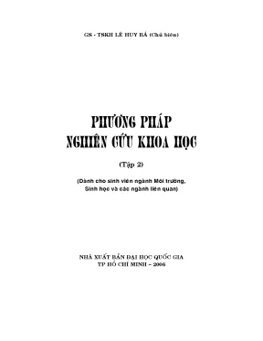 Giáo trình phương pháp nghiên cứu khoa học tập 2 phần 1 gs tskh lê huy bá chủ biên