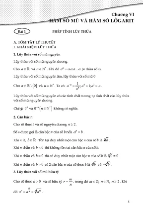 Tai lieu ham so mu va ham so logarit toan 11 ctst