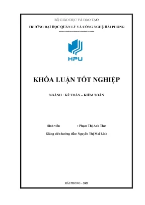 Khóa luận tốt nghiệp hoàn thiện công tác kế toán thanh toán với người mua người bán tại công ty tnhh mtv công nghiệp nhựa kim sơn