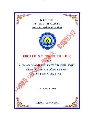 Kế toán doanh thu và xác định kết quả kinh doanh tại công ty tnhh máy tính xuân vinh