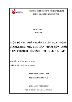 Một số giải pháp hoàn thiện hoạt động marketing mix cho sản phẩm nón lưỡi trai premi3r của tnhh tdv seoul cap