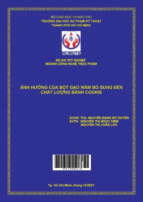 Ảnh hưởng của bột gạo mầm bổ sung đến chất lượng bánh cookie