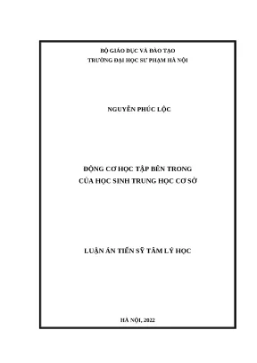 Luận án động cơ học tập bên trong của học sinh trung học cơ sở