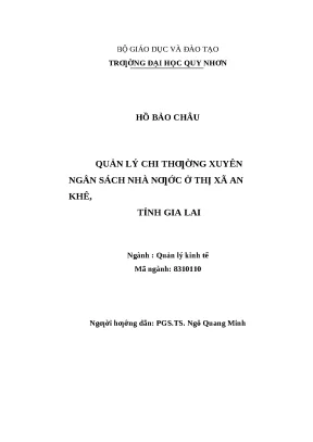 0553 quản lý chi thường xuyên ngân sách nhà nước ở thị xã an khê tỉnh gia lai luận văn tốt nghiệp