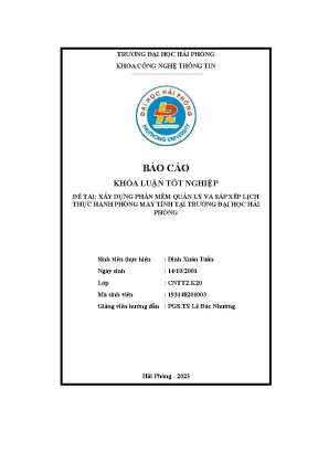 Đề tài xây dựng phần mềm quản lý và sắp xếp lịch thực hành phòng máy tính tại trường đại học hải phòng
