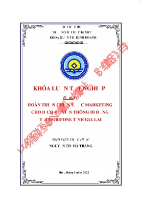 Hoàn thiện chiến lược marketing cho dịch vụ viễn thông di động tại mobifon tỉnh gia lai