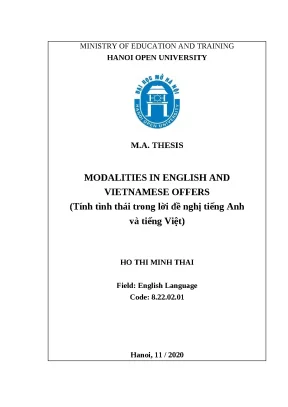 Luận văn chuyên ngành ngôn ngữ anh