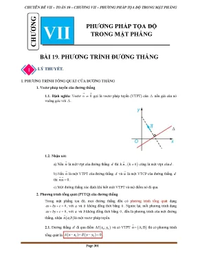Chuyên đề phương pháp toạ độ trong mặt phẳng kết nối tri thức