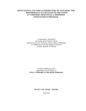 Luận án motivatonal factors as predictors of teachers job performance in colleges of education at northern provinces a proposed enhancement program