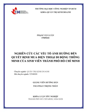 Nghiên cứu các yếu tố ảnh hưởng đến quyết định mua điện thoại di động thông minh của sinh viên thành phố hồ chí minh