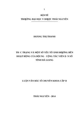 Luận văn thực trạng và một số yếu tố ảnh hưởng đến hoạt động của đội ngũ cộng tác viên dân số tỉnh hà giang