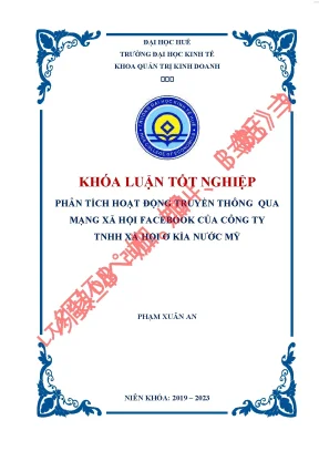 Phân tích hoạt động truyền thông qua mạng xã hội facebook của công ty tnhh xã hội ơ kìa nước mỹ