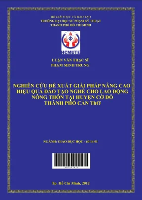 Nghiên cứu đề xuất giải pháp nâng cao hiệu quả đào tạo nghề cho lao động nông thôn tại huyện cờ đỏ thành phố cần giờ