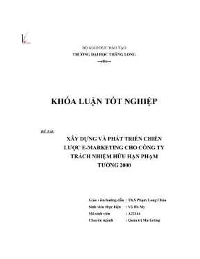 Đề tài xây dựng và phát triển chiến lược e marketing cho công ty trách nhiệm hữu hạn phạm tường 2000