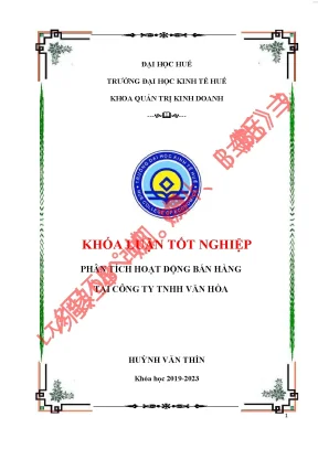 Phân tích hoạt động bán hàng của công ty tnhh văn hòa